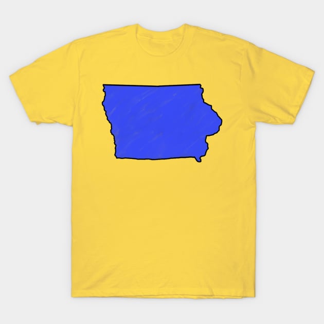 Iowa - blue outline T-Shirt by loudestkitten